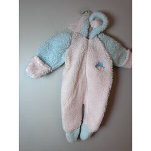 Vintage Cuddletime Infant Girls Bunting Sherpa Fleece Outerwear 0-3 mos USA Made